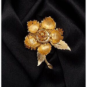 Rare Find Vintage 1960's WARNER Signed Day & Night Mechanical Flower Brooch